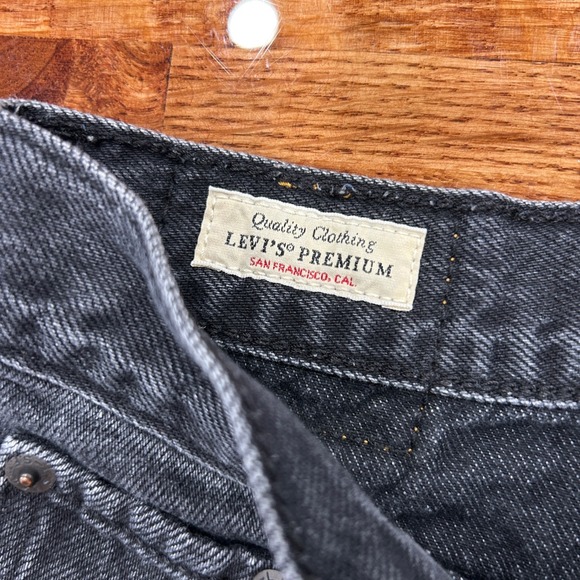 Levis Shorts Women's Size 25 Premium Big E 80s Mom Black High Waisted Denim - Picture 4 of 11